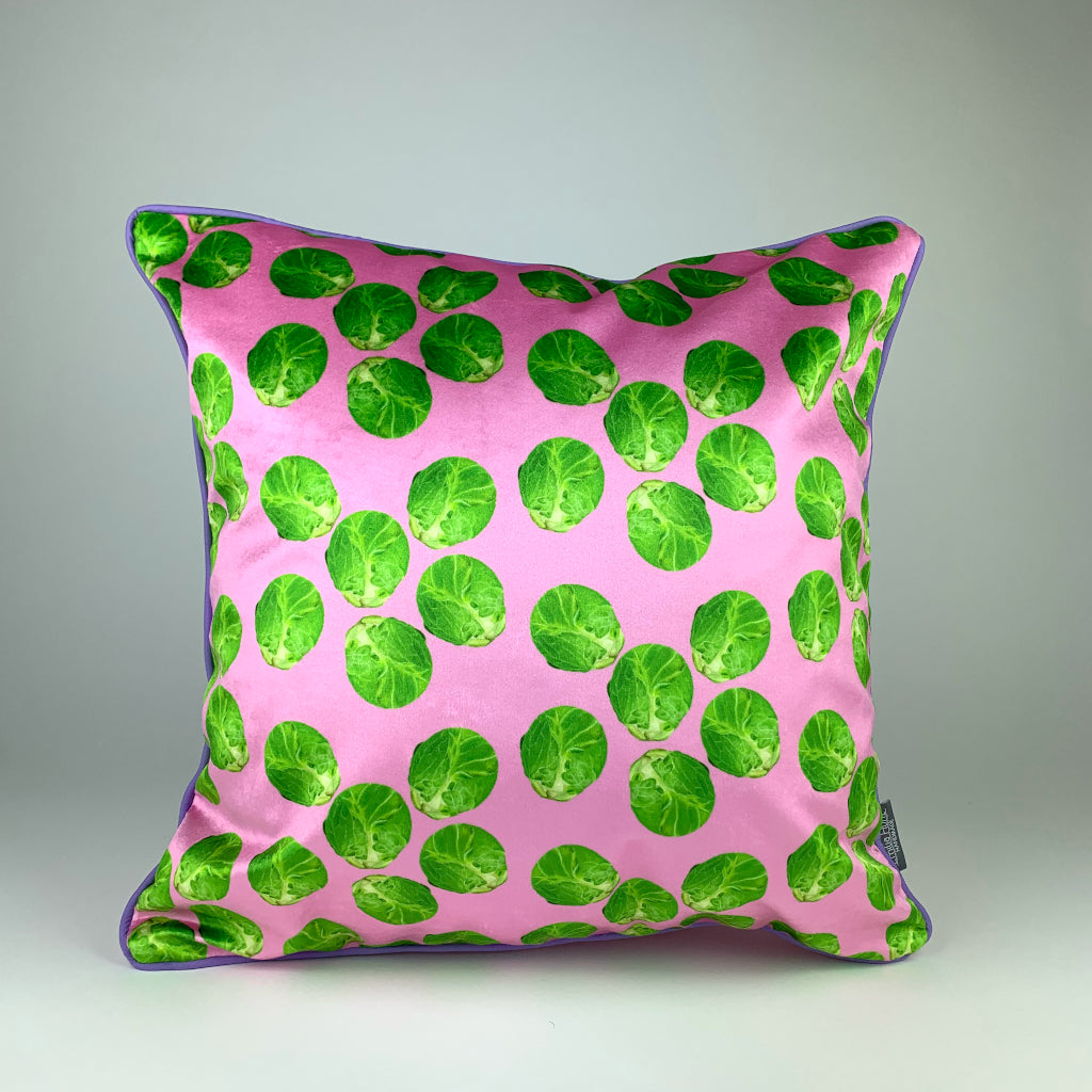 Pink Sprout Velvet Cushion