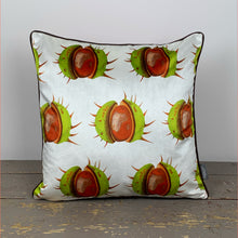 Load image into Gallery viewer, White Conker Velvet Cushion

