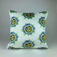 Load image into Gallery viewer, White Passion Flower Velvet Cushion
